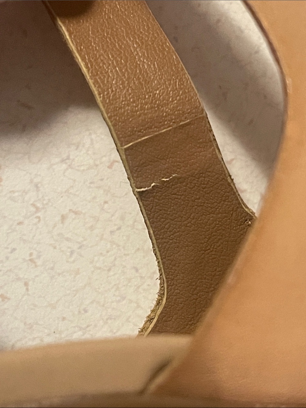 FRANCO SARTO TAN LEATHER WOVEN T-STRAP STACKED HEEL SANDALS - Picture 9 of 9